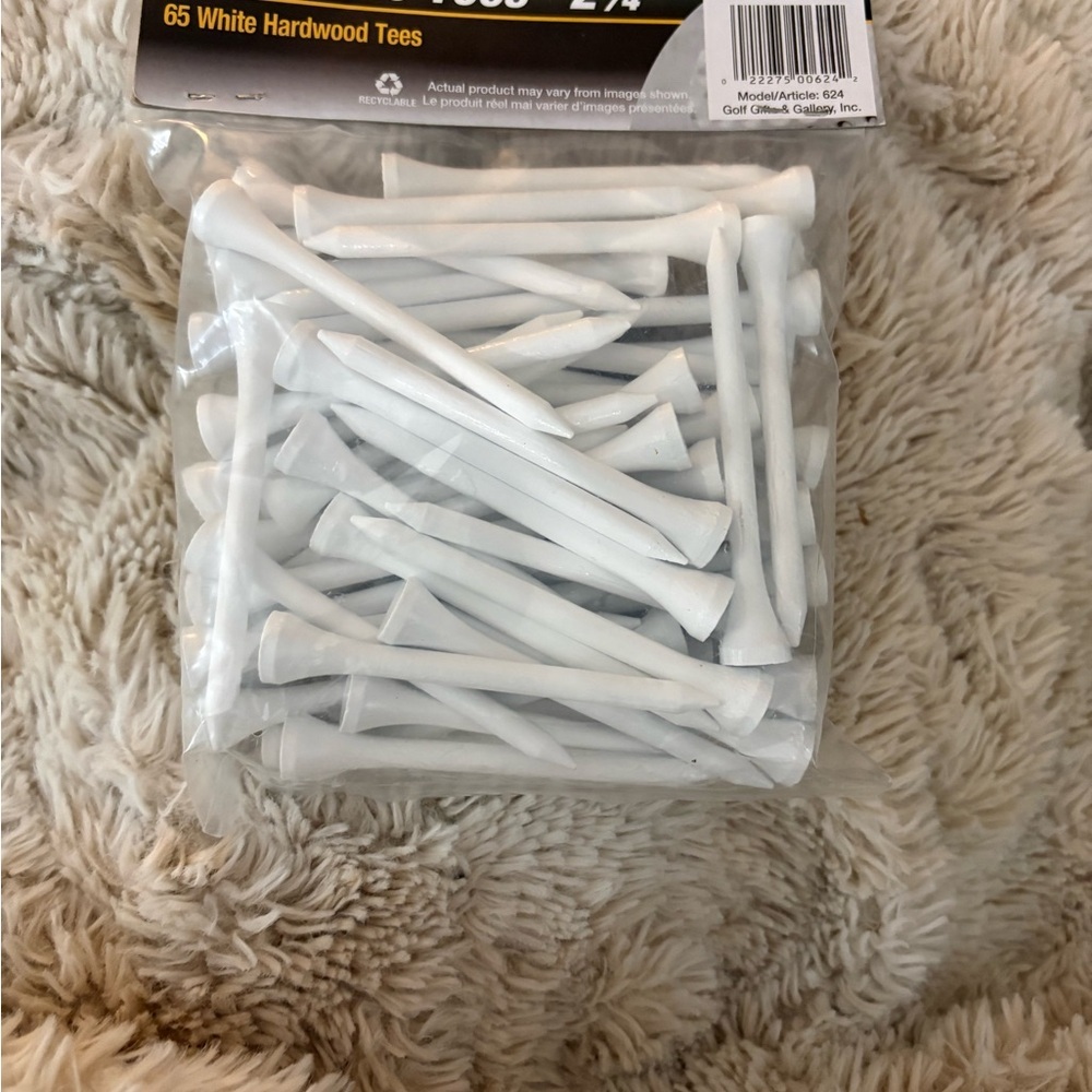 X-Treme Tees Extra Long White Hardwood Golf Tees 2 3/4” | 65 Count Golf Accessor - Picture 3 of 3
